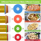 Adjustable Rolling Pins for Baking, Stainless Steel Rolling Pin with Thickness Rings, Metal Dough Roller for Fondant Cookies Pastry Pizza Pasta, Measuring Rolling Pin Baking Tools for Cake Baker, Gold