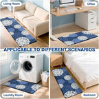 Kitchen Mats, 2PCS Non-Slip Cushioned Rugs, Anti-Fatigue Waterproof Floor Rug, Washable Standing Desk Mat, Home Laundry Office Apartment Decor and Accessories (17.3" ×47" +17.3" ×30"-Blue)