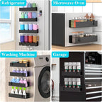 HuggieGems Metal Magnetic Water Bottle Holder for Refrigerator, Cup Holder Organizer for Stanley and Tumbler for Kitchen, 4 Pack, Jet Black