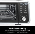 Ninja SP201 Digital Air Fry Pro Countertop 8-in-1 Oven with Extended Height, XL Capacity, Flip Up & Away Capability for Storage Space, with Air Fry Basket, Wire Rack & Crumb Tray, Silver