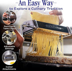 Nuvantee Pasta Maker with 7 Adjustable Thickness Settings - 2 in 1 Noodle Maker with Rollers and Cutter, Make Spaghetti, Fettuccini, Lasagna, & More