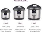 Zavor LUX Edge 6 Quart Programmable Electric Multi-Cooker: Pressure Cooker, Slow Cooker, Rice Cooker, Yogurt Maker, Steamer and more - Stainless Steel (ZSELE02)