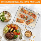 Countertop Toaster Oven Accessories for BLACK DECKER 4 Slice Extra Wide Convection Toaster Oven, 10.75×8.27 IN Stainless Steel Toaster Oven Replacement Parts Baking Rack Wire Rack