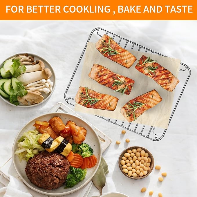 Countertop Toaster Oven Accessories for BLACK DECKER 4 Slice Extra Wide Convection Toaster Oven, 10.75×8.27 IN Stainless Steel Toaster Oven Replacement Parts Baking Rack Wire Rack