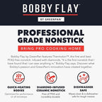 GreenPan x Bobby Flay 2.5QT Nonstick Saucepan with Glass Lid, PFAS-Free Diamond Ceramic, Induction Suitable, Stay-Cool Silicone Handle, Easy Clean Dishwasher & Oven Safe, Chef Pan, Black