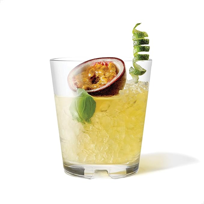 TOSSWARE RESERVE 12oz Stacking Double Old Fashioned, Premium Quality, Tritan Dishwasher Safe & Heat Resistant Unbreakable Plastic Old Fashioned Glasses, Clear (Pack of 48)