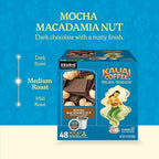 Kauai Coffee K-Cup Pods for Keurig Brewers – Arabica Coffee, 10% Hawaiian – Medium Roast, Savory and Chocolatey Aroma – Mocha Macadamia Nut, 1 Pack of 48 Single Serve K-Cups