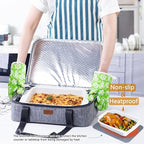 BAGSPRITE Expandable Insulated Casserole Carrier for Hot or Cold Food, Casserole Dish Carrying Case,Thermal Lasanga Lugger Tote for Pockluck, Parties, Picnic, Fits 9" x 13" Baking Dish,