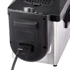Amazon Basics 3.2-Qt (3.0L) Electric Deep Fryer with Adjustable Temperature Control, Easy Draining Basket, Viewing Window, Fast-Heating 1500W, Stainless Steel Exterior, Black & Silver