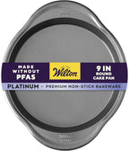 Wilton Platinum Non-Stick Round Cake Pan - Baking Pan for Stacked & Layered Cakes - Non-Stick Steel - Dishwasher Safe & Even Heat Distribution - 9 x 1.5 Inch