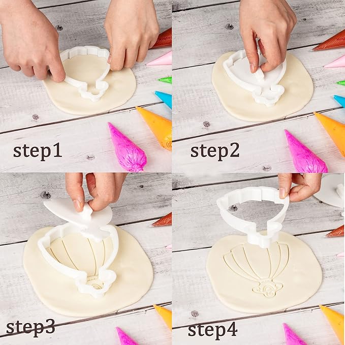 Flycalf Leaf Cookie Cutter Wedding with Plunger Stamps Holiday PLA Cake Shapes Baking Molds Gifts for Kids Decorative Party 4" Kitchen Cake Supplies