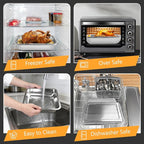2 Pcs 15.74"12.59" Stainless Steel Roasting Pan Set, Baking Pan for Oven with 2 Pcs Oil-spill Trays, Heavy Duty, Dishwasher Safe Rectangular Lasagna Pan for Turkey Chicken, Silver