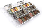 MIUKAA Clear Acrylic Spice Drawer Organizer, 4 Tier- 2 Set Expandable From 13" to 26" Drawer Seasoning Organizer, Kitchen Spice Rack Tray for Drawer/Countertop (Jars not included)
