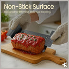 Meatloaf Pan with Drain Tray, 9.84 x 5.71" Nonstick Loaf Pan with Perforated Insert Tray, Durable Carbon Steel, PFOA, PFOS, BPA, and PTFE Free, Oven Safe to 450°F, Easy-Grip Handles, Dishwasher Safe