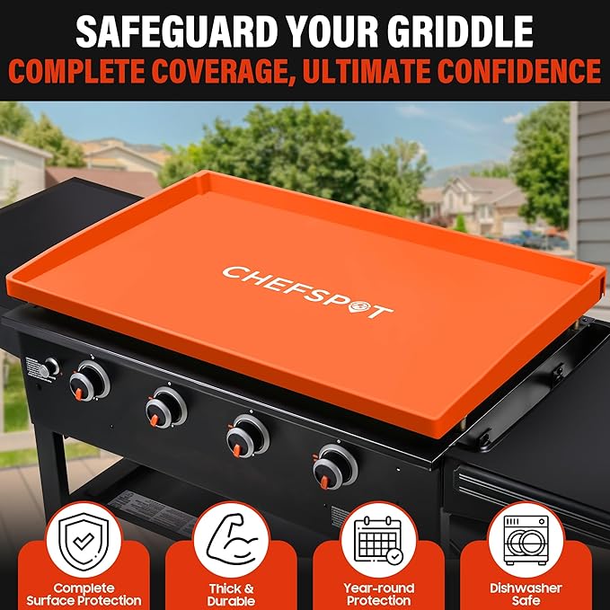 Silicone Griddle Cover for 36-Inch Blackstone Griddle – Heavy-Duty Food Grade Reusable Grill Mat, Full Coverage Protection from Rust, Insects, and Leaves