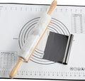 Koville African Natural Marble Rolling Pin, Non-Stick Polished Dough Roller, Pasta, Dumpling, Fondant, Pie Crust, Bread, Pizza Dough, Kitchen Baking Pastry Tools with Mat/Scraper(Grigio Fantasy)