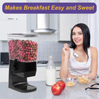 Cereal Dispenser Countertop 1 Pack, Dry Food Dispenser Snack Organizer, Slim Cereal Containers Storage Dispenser with Lids for Pantry, Kitchen Organization Oatmeal Nut Granola Candy, Black
