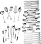 Lenox Silverware Set For 12, Alcott 89-Piece Flatware Set with Serving Utensils, Service For 12, 18/10 Stainless Steel, Mirror Finish, Dishwasher Safe, Knives Spoons and Forks (Silver, 89 Piece)