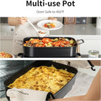 Slow Cooker 10-Quart - PFOA-Free Ceramic Coating, Oven Safe to 450°F | Keep Warm Function for Large Family Gatherings (Includes Silicone Spoon)