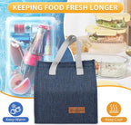 VZZNN 24 Pack Lunch Bags Bulk,Insulated Reusable Lunch Bags with Aluminum for Women Men,Leakproof Tote Large Lunch Box for Office,Work,Beach or Travel,Black