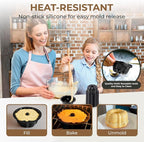 O’Creme Mini Flan Molds Pan – Reusable Bakeable Plastic Flanera/Molde Para Gelatina & Chocoflan – Non-Stick Silicone Baking Cups For Baking and Much More - 50 QTY Pack