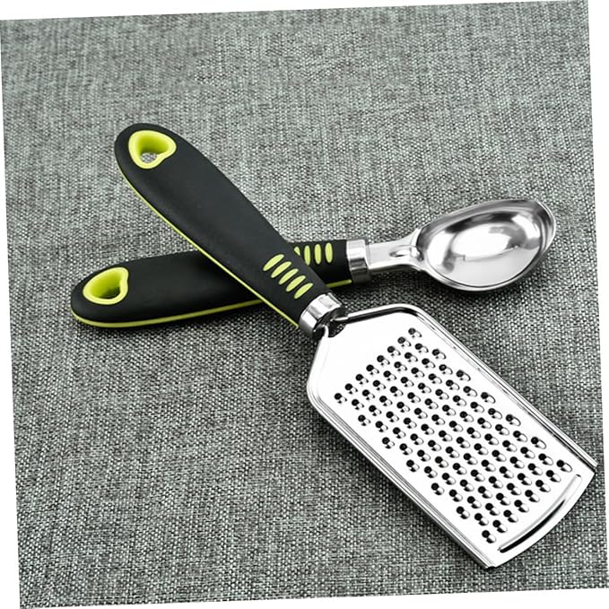 Zerodeko 7pcs Stainless Steel Kitchen Utensils Set with Cheese Grater Pizza Wheel Can Opener Garlic Press Ergonomic Non-stick Cooking Tools for Comfortable Grip and Easy Cleaning Hanging