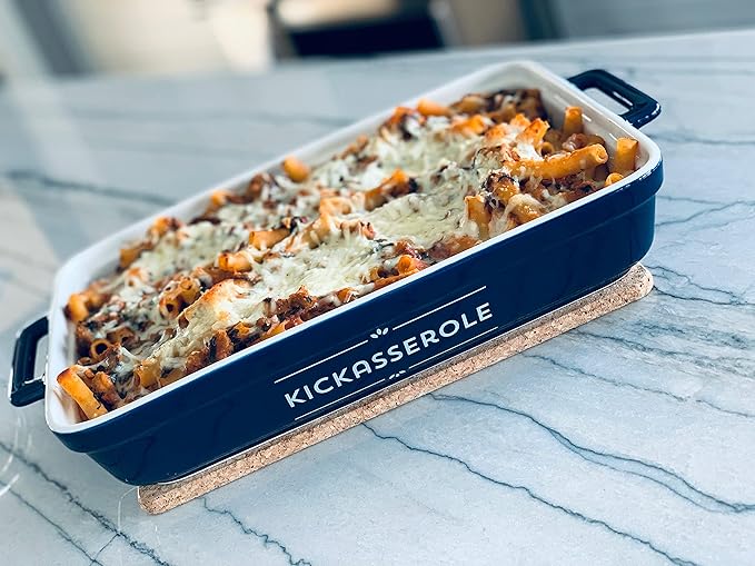 Ceramic Casserole Dish For Oven - 10.6 x 7.2 x 2.3 - Funny Gift for Bakers and People That Like To Cook or Housewarming Gift Idea