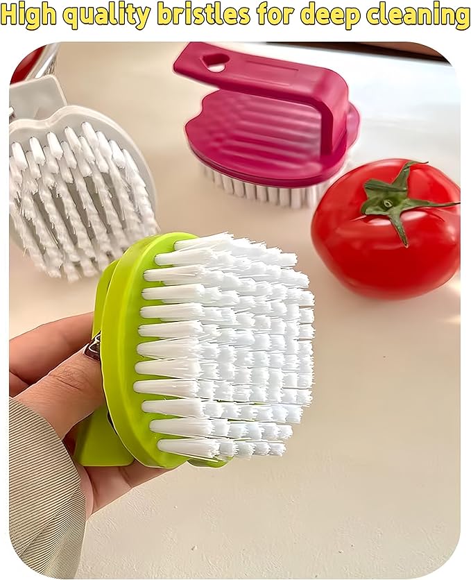 Vegetable Scrubber Brush- 3 Pack Fruit and Vegetable Brushes,Vegetable Brush Scrubber for Food,Veggie Wash Brush with Stiff Bristles Vegetable Cleaner Brush for Fruits,Potatoes,Carrots & More