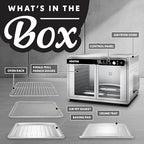 Gourmia French Door Air Fryer Oven - 37 Qt Large Capacity Convection Toaster Oven, FryForce 360°, Digital Display, 12 Cooking Presets, Dehydrate, Fits 13” Pizza, Dishwasher-Safe, Stainless Steel