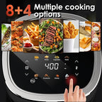 Compact Air Fryer, 9-in-1 with Smart Digital Color TouchScreen Air Fryers, View Window, Air Fry, Roast, Bake,Reheat, Dehydrate, 12 Presets,Dishwasher Safe Basket & Less Oil Nonstick,4.2QT