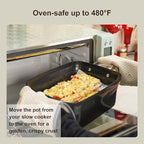 7-Quart Slow Cooker | PFOA-Free Ceramic Coating, Dishwasher Safe Oven Safe to 450°F, Perfect for Large Families, Entertaining (With Timer)