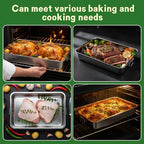 23.5''x15.5''x4''roasting Pan Stainless Steel Turkey Roasting Pan Extra Large Thickened Baking Tray with Handle for Christmas Thanksgiving Oven Turkey Roasts Multilayer Lasagna Baked Goods