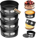Vakoo 4 Inch Springform Pan - Nonstick, Leakproof Cheesecake Pan for Baking, Easy Release, No Parchment Paper Needed, Set of 4