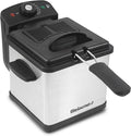 Elite Gourmet EDF1607# 800-Watt Mesh Basket 1.6 Quart / 6.5 Cup Oil Capacity, Electric Immersion Deep Fryer with Temperature Knob and Lid with View Window, stainless steel