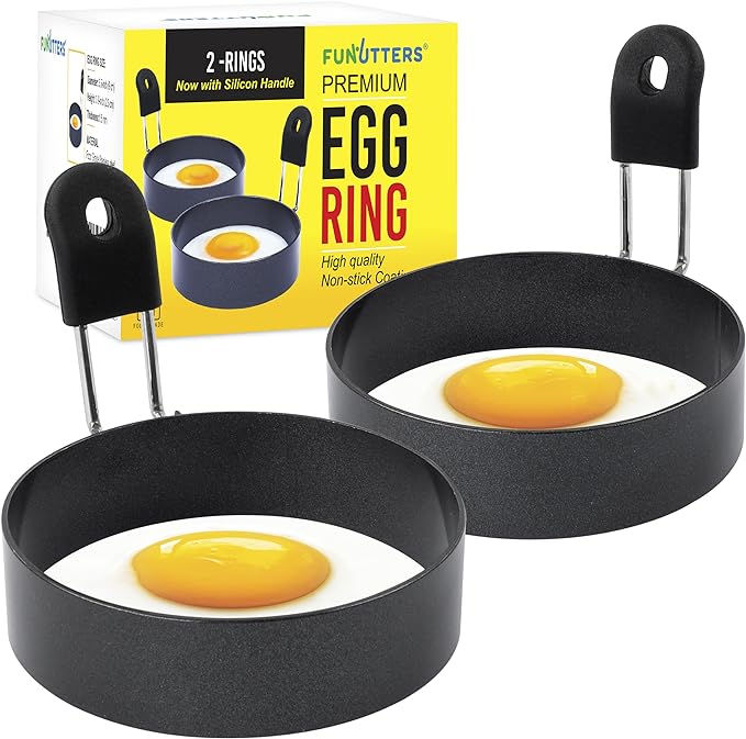 Egg Rings, 3.5'', Nonstick, Professional and Large, Stainless Steel Omelet/Egg Rings For Frying Eggs and Egg Mcmuffins, Egg Mold For Breakfast, Mini Pancakes, and Fried Eggs