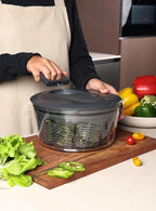 Zyliss Easy Spin Salad Spinner - Fruit & Veggie Dryer - Produce Spinner & Cleaner for Salad Prep - Dishwasher-Safe Kitchen Essential - Non-Slip Bowl with Pull Handle - Stainless Easy Spin Small
