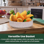 8 Inch Trivets for Hot Dishes, Hot Pots and Pans, Thick Heat Resistant Large Coaster for Kitchen, Hot Pads, Kitchen Essentials, Kitchen Decor for Table & Countertop with Storage Basket, 5 Pcs