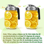 Mason Jar Pour Spout Lid Stainless Steel with Handle, Wide Mouth Pour Spout Flip Cap Lids for Mason Jars, Anticracking Leak Proof Seal Cover Airtight for Drinking Salad Dressing & Food Storing(4PCS)