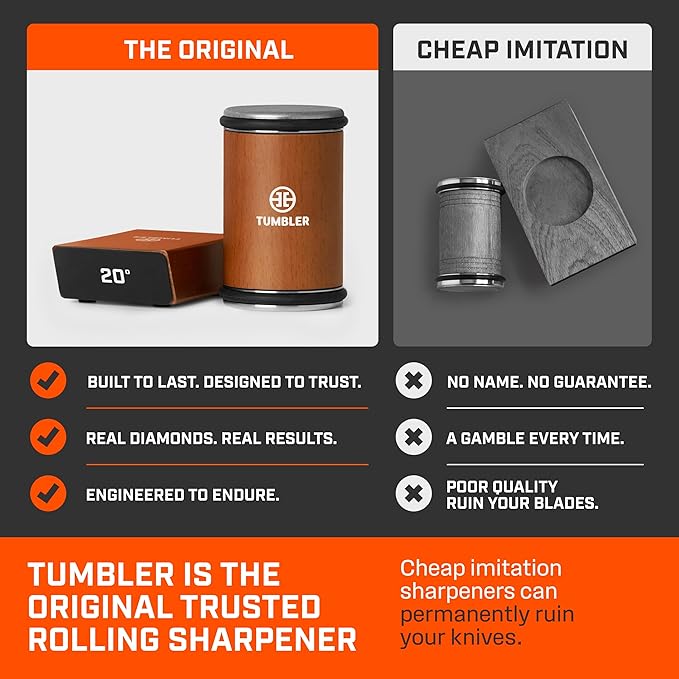TUMBLER Pro Rolling Knife Sharpener™ - Knife Sharpening Made Easy - Ultimate Gift for Father's Day - Kit with Removable Disc System - 4-Layer Diamond Sharpening Disc & EdgeBoost Ceramic Disc (Green)