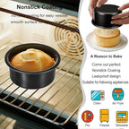 AWTBDP 4-Inch & 6-Inch Cake Pan Set, Set of 2, Round Baking Pan, Carbon Steel Birthday Wedding Metal Layer Cake Pans, Non Toxic Coating, Straight Side, Easy Clean Easy Release, 2 Inch Deep