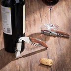 3-Pack Professional Waiter Corkscrew Wine Key with Leather Protection Gift Bag, Long Rosewood Handle Stainless Steel Handle Wine Opener for Bar Restaurant Waiters, Sommelier, Bartend, Rosewood Hand