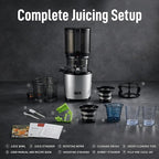 Kuvings AUTO10 Cold Press Juicer Machine – Self-Feeding for Hands-Free Use – Easy to Clean, Quiet 240W Motor, 100 oz Large Masticating Juicer – Designed for Silky Juice with Low Pulp – Silver