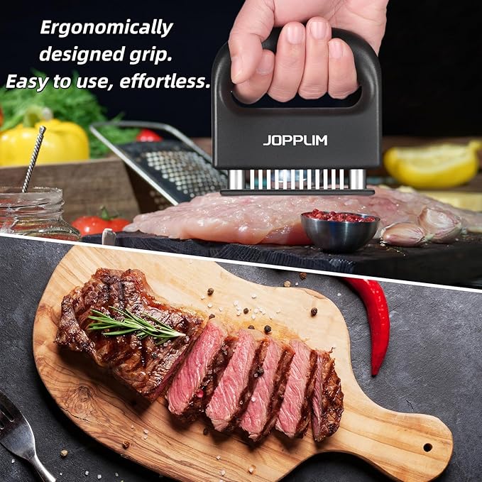 Meat Tenderizer, With 48 Stainless Steel Ultra Sharp Needle Blades, Meat Poultry Tenderizer, for Tenderizing Beef, Pork, Turkey, Fish, Cooking Tool Best for Tenderizing, Marinade, BBQ