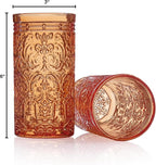 Godinger Jax Highball Beverage Glass Cup Orange Spice – Set of 4