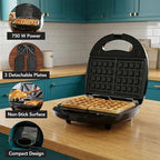 OVENTE Electric Sandwich, Panini and Waffle Maker Set with 3 Removable Non-Stick Plates, 750 Watts, Perfect for Grilled Cheese, Tuna Melts, Burgers, Steaks and Snacks, Black GPI202B