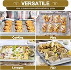 TeamFar Stainless Steel Baking Sheet with Rack Set, 16/12.5/9 Inch Cookie Sheets Baking Pans and Cooling Racks for Cooking Serving, Non-Toxic & Heavy Duty, Dishwasher Safe, 6 PCS (3 Pans + 3 Racks)