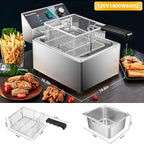 WaterElfo Electric Deep Fryer Commercial Deep Fryer With Basket 1800W Pounds Troperature Control and Timer Large capacity fryers for home use outdoor (9L 1800W)