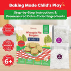 Baketivity Whoopie Pie Burgers Baking Kit for Kids Set - Real Cooking Set for Girls & Boys Ages 5-12 - Baking Kit with Premeasured Ingredients, STEM Kit for Kids with Instructions