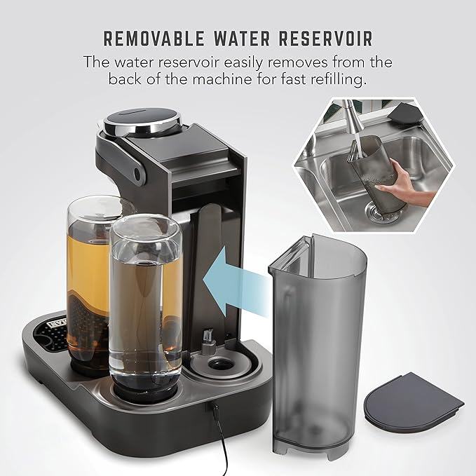 Bartesian Duet Cocktail Machine and Margarita Maker - Compact Home Bartender Mixologist Drink Mixer with 2 Glass Spirit Bottles - Automatic Machine Creates Premium Cocktails and Mocktails in Seconds