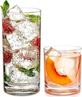 Elegant Acrylic Drinking Glasses [Set of 16] Attractive Clear Plastic Tumblers - Unbreakable Drinkware Set Ideal for Indoor and Outdoor - Kid Friendly